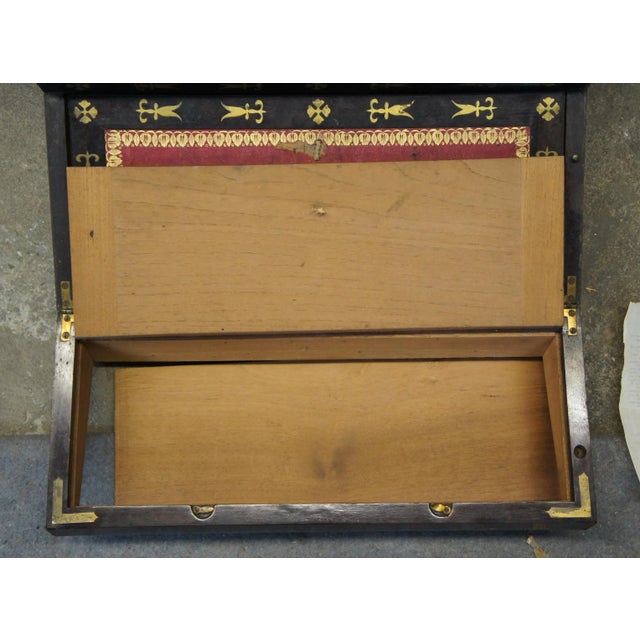 19th Century Antique English Regency Rosewood Writing Slope Box For Sale - Image 11 of 13