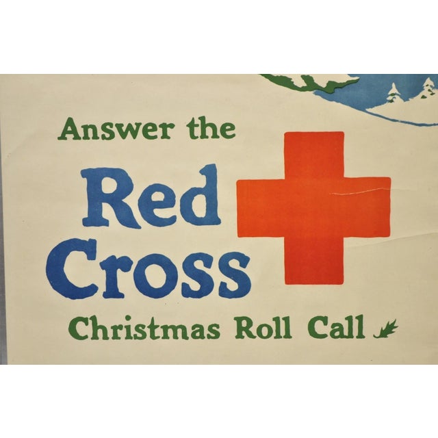 Early 20th Century Original Vintage 1918 Wwi Poster 'Red Cross Christmas Roll Call' Ray Greenleaf For Sale - Image 5 of 13