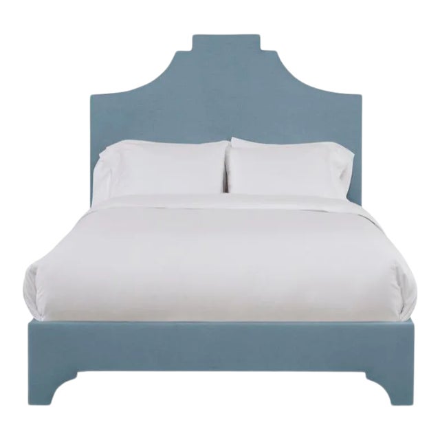 Nadine Queen Bedframe, Blue Velvet For Sale