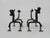 Brutalist Wrought Iron Dragon Andirons, 1940s, Set of 2 For Sale - Image 3 of 10