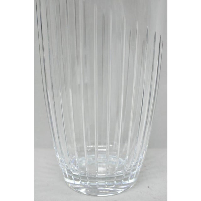 Glass Late 20th Century Marquis by Waterford 12" Tall Etched Round Lead Crystal Glass Flower Vase For Sale - Image 7 of 12