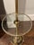 Laurel Lamp Company Mid 20th Century Mid-Century Modern Brass and Glass Tray Table Floor Lamp With Original Shade For Sale - Image 4 of 13