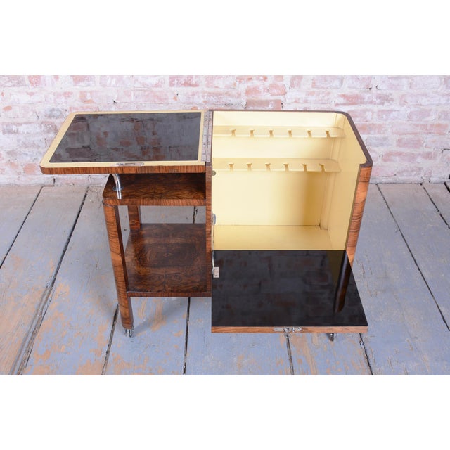 Art Deco Trolley in Walnut, Czech, 1920s For Sale - Image 6 of 18
