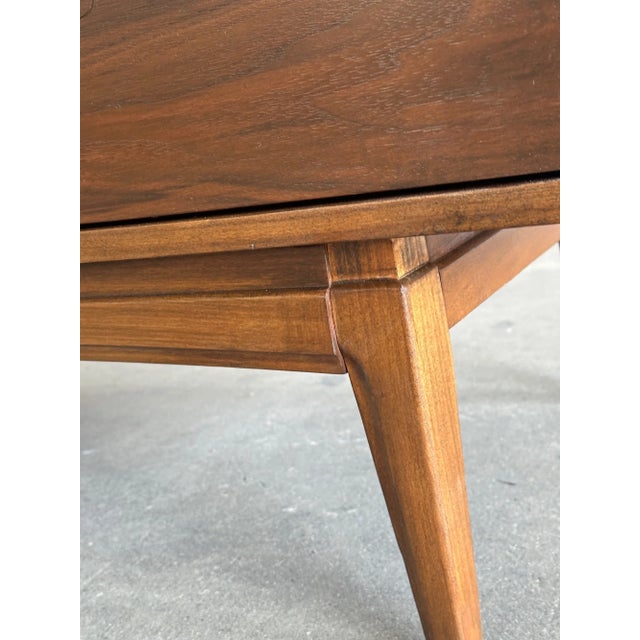 1960s Walnut Triple Dresser With Sculpted Handles For Sale - Image 10 of 10