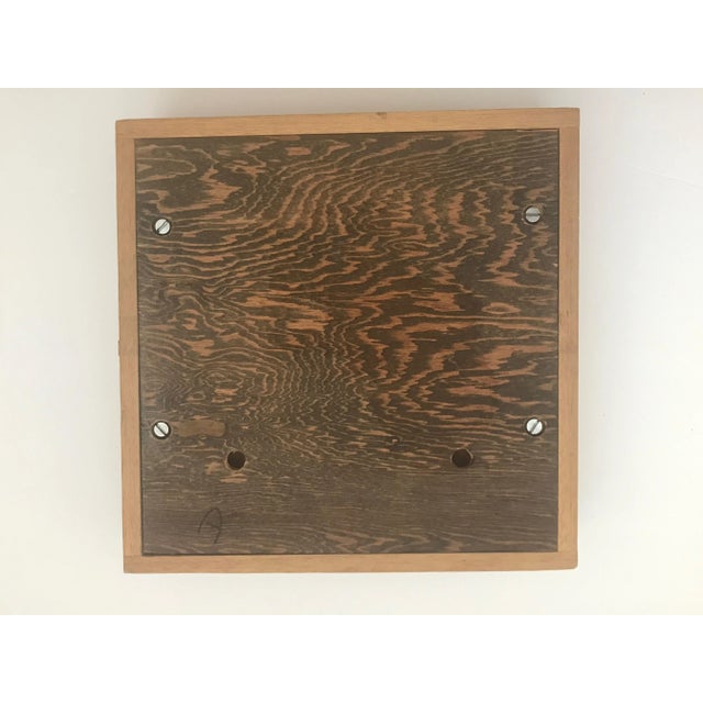 Auburn Wood Inlay Boxed Mission Style Clock For Sale - Image 8 of 11