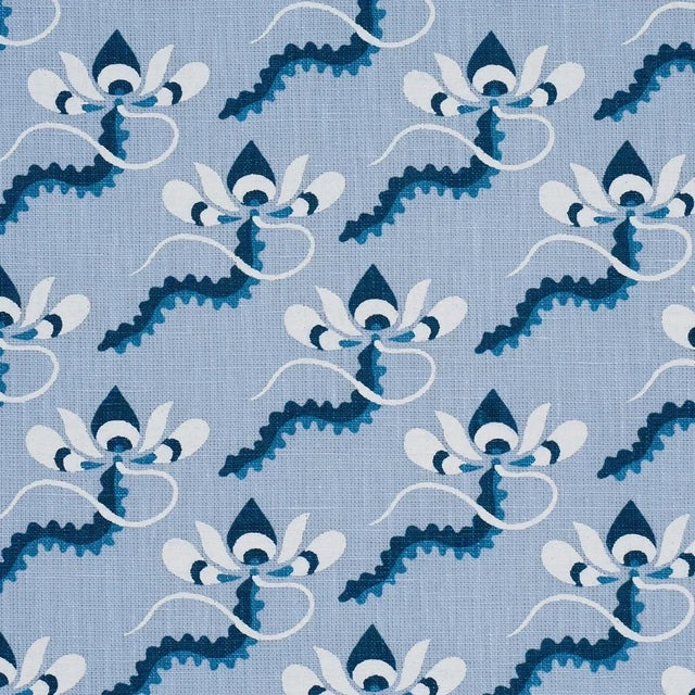 Contemporary SAMPLE - Schumacher X Laura Gonzalez Bombay Rainbow Fabric In Bleu For Sale - Image 3 of 4
