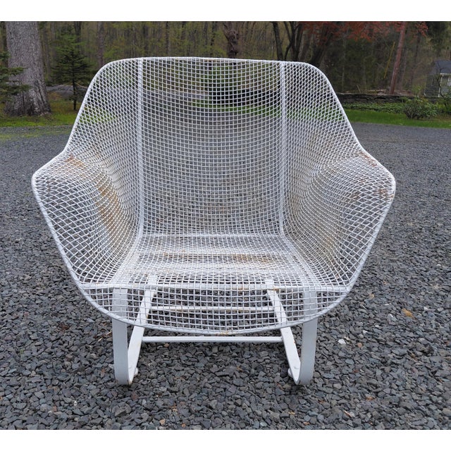 Woodard Sculptura Spring Chair c. 1950. It is 32.5" wide x 31.5" high x 27" deep. Seat height is 12.5" high. Nice clean...