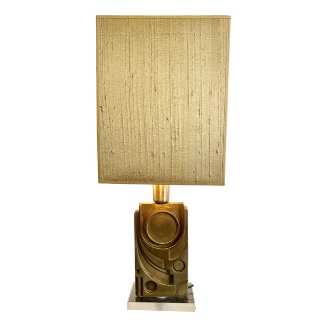 Bronze Sculpture Lamp by Giuseppe Calonaci, 1971 For Sale