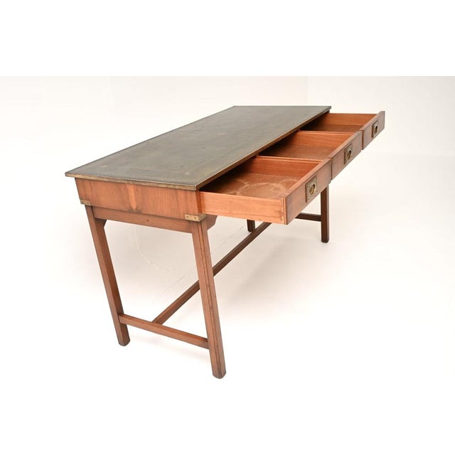 Antique Military Campaign Desk in Yew Wood, 1950s For Sale - Image 6 of 11