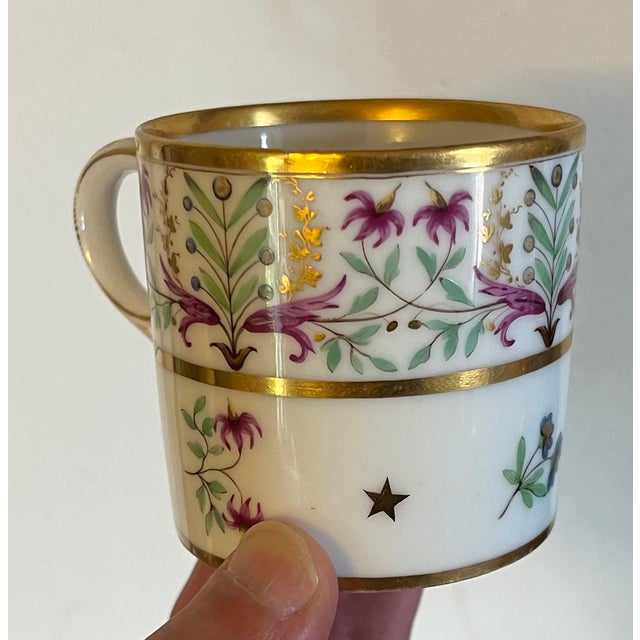 Antique Early 19th Century French Empire Paris Porcelain Coffee Cup or Can by Dihl Circa 1800 For Sale - Image 4 of 17