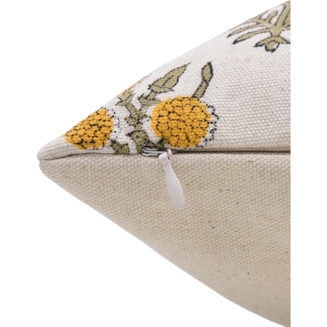 Art Deco Fabdivine Artisan Block Print Throw Pillow Cover 14x14 Inch Duck Canvas-Hajara For Sale - Image 3 of 4