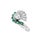 White 1950s 14k White Gold Pear Shaped Diamond and Emerald Ring With Gia Report Size 8.75 For Sale - Image 8 of 11