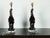 1940s French Pottery Rooster Table Lamp with Dark Brown Patina and Lucite Base - a Pair For Sale - Image 4 of 7