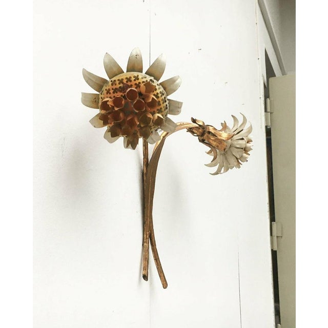 Mid-Century Italian Metal Sunflower Wall Lamp, 1960s For Sale - Image 16 of 18