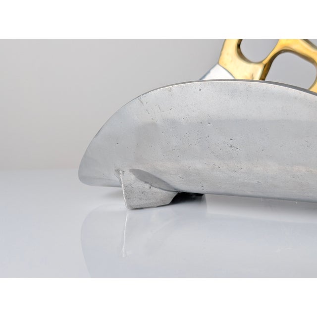 Vintage Log Rack in Aluminum and Brass by David Marshall, Spain, 1980s For Sale - Image 6 of 13