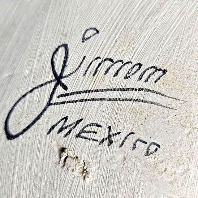 Vintage Large Tonalá Mexico Ceramic Wall Platter With Deer Motif, Signed Jimón For Sale - Image 12 of 14