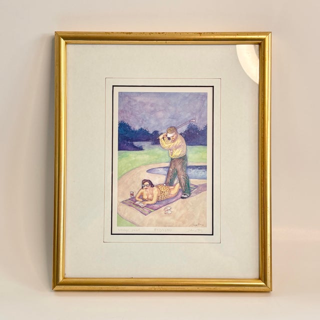 Contemporary 1980s Jonathan Heath “Wedge Shot” Signed Limited Edition Humorous Golf Print, 847/1200 For Sale - Image 3 of 14