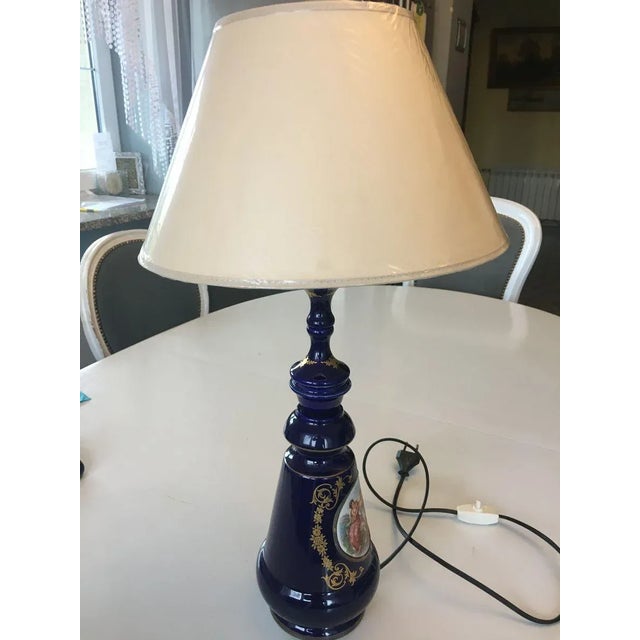 Cobalt Porcelain Table Lamp, 1980s For Sale - Image 13 of 18