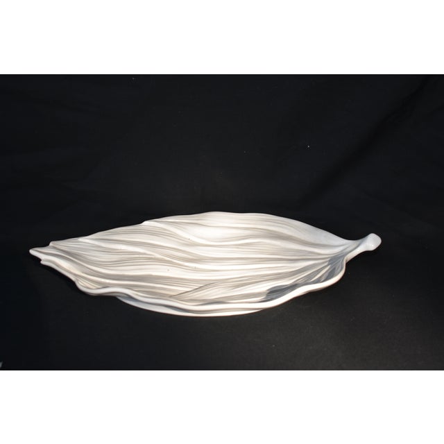 1970s White Porcelain Leaf Platter For Sale - Image 4 of 8
