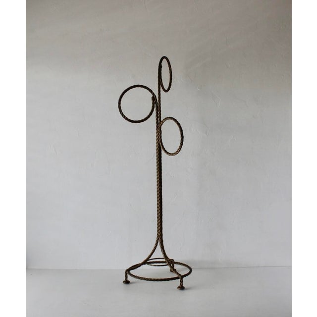 Freestanding Gold Finish Twisted Rope Hoops Towel Rack Vintage Hollywood Regency For Sale - Image 15 of 15