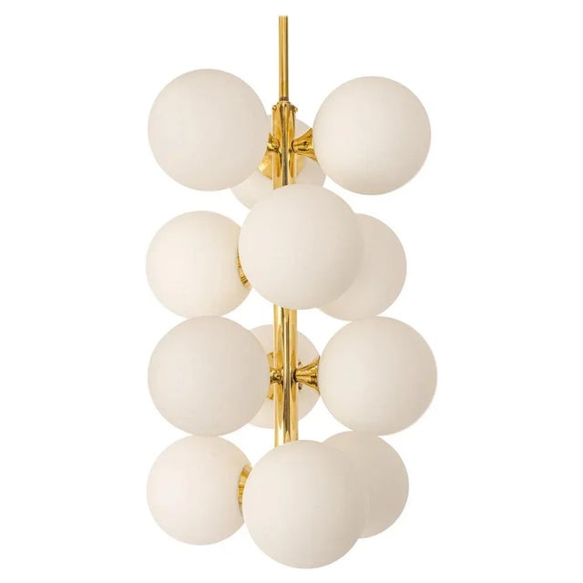 Large Stunning Kaiser Sputnik Glass Globes Chandelier, Germany, 1970s For Sale - Image 10 of 10