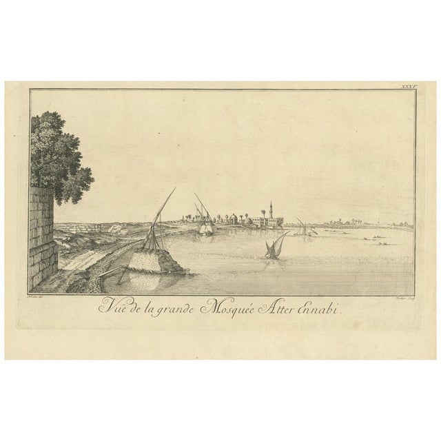 After Tuscher, View of the Great Mosque Atter Ennabi, Egypt, Copper Engraving, 1755 For Sale - Image 10 of 10