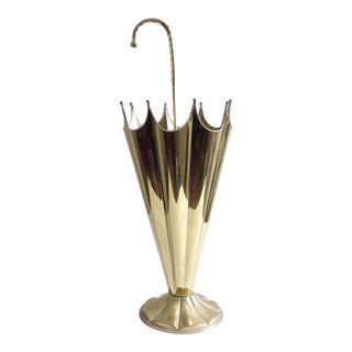Vintage Brass Umbrella Stand For Sale