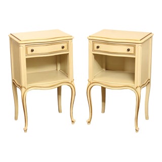 Vintage Drexel French Provincial Style Painted Nightstands - A Pair For Sale