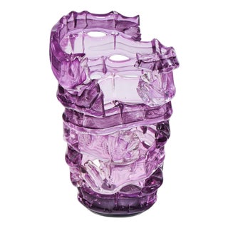 Tom Philabaum Signed Large Hand-Built Glass Vase For Sale