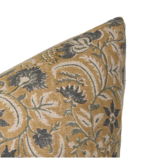 Not Yet Made - Made To Order Handmade Block Print Decorative Cushion Cover Thick Linen 14x20 Inch - Kundanvan For Sale - Image 5 of 5