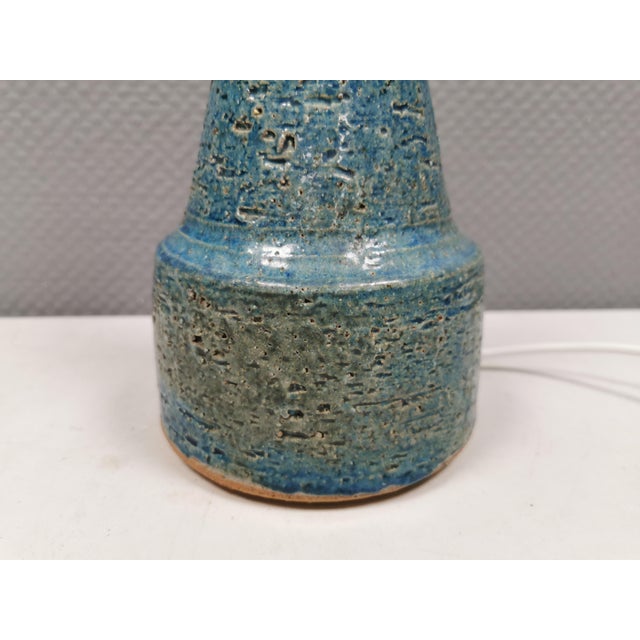 Very Helle Allpass Table Lamp in Turquoise/Bluish Partial Glaze, Denmark, 1970s For Sale - Image 4 of 11