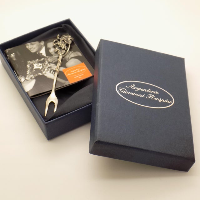 Vintage Italian Silver 800 Grape Cocktail Fork from Raspini, Arezzo, 2000s For Sale - Image 4 of 16