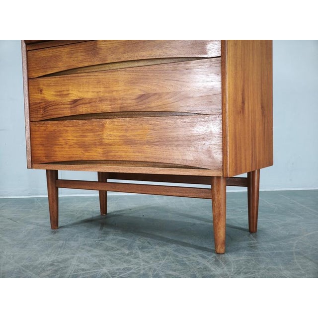 Danish Modern Teak Secretary Writing Desk with Drawers, 1960s For Sale - Image 6 of 18