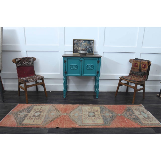 1970s Vintage Handmade Wool Cotton Red Area Rug For Sale - Image 4 of 11