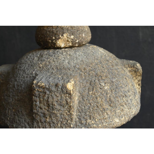 Antique Japanese Granite Stone Lantern / Taisho-Showa Era / Garden Ornament For Sale - Image 10 of 17
