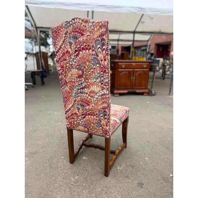Late 20th Century Set of 8 French Louis Xiv Style Carved Oak Upholstered Dining Chairs For Sale - Image 13 of 17