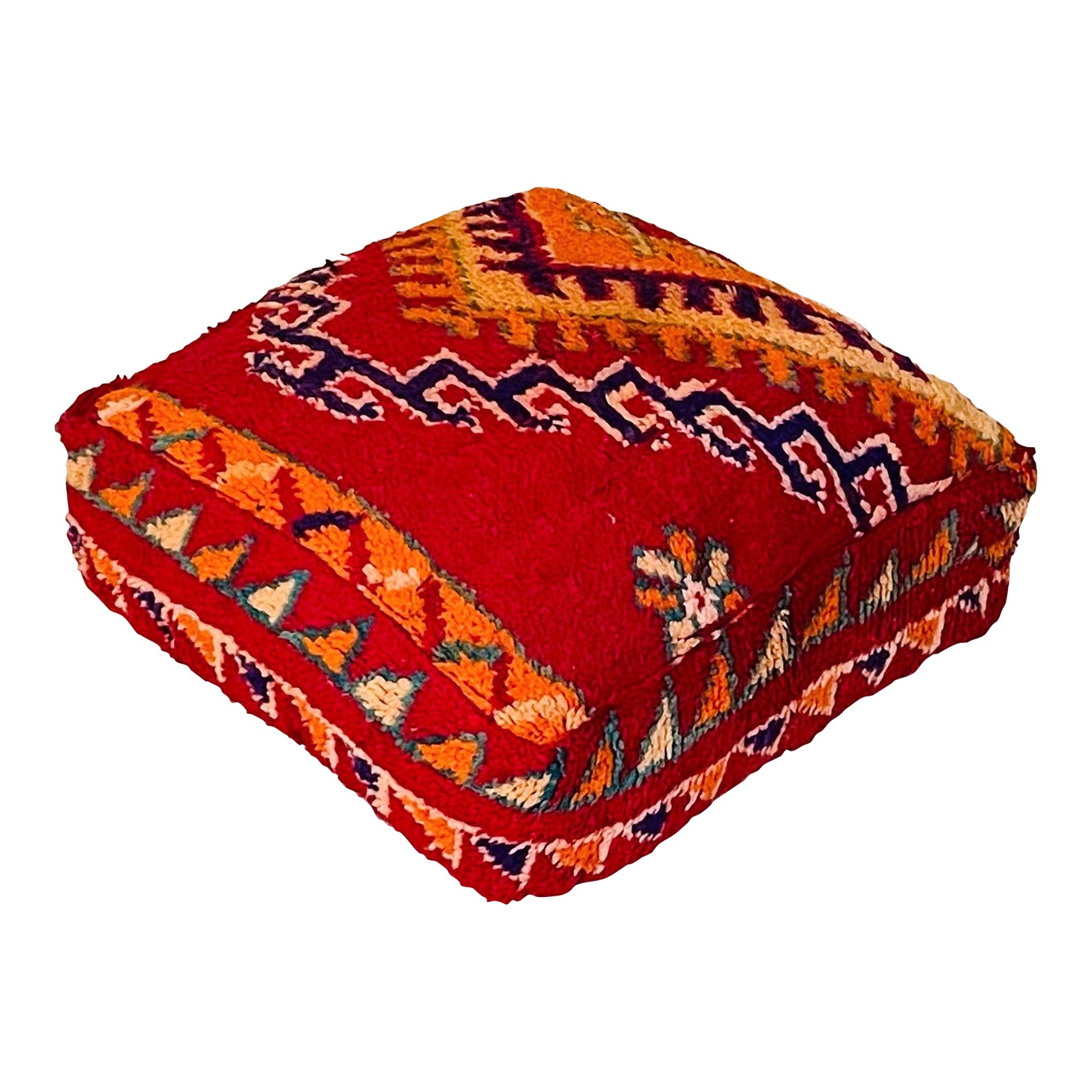 Moroccan Square Floor Cushion / Pouf Cover From a Vintage Rug Chairish