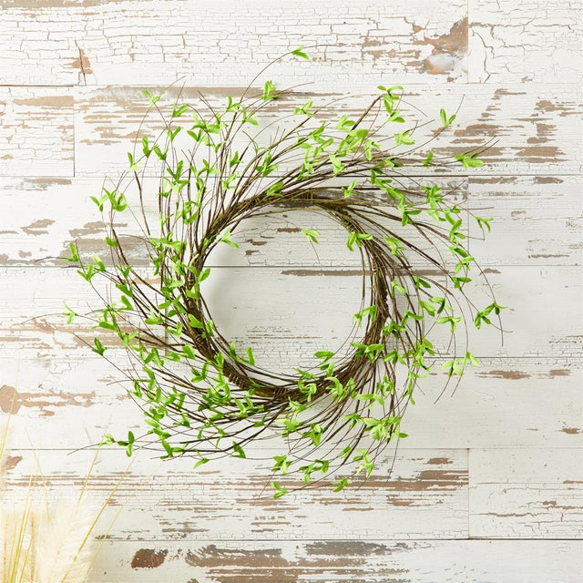 Kenneth Ludwig Chicago Mini Leaf Twig Wreath 22"D For Sale - Image 4 of 4