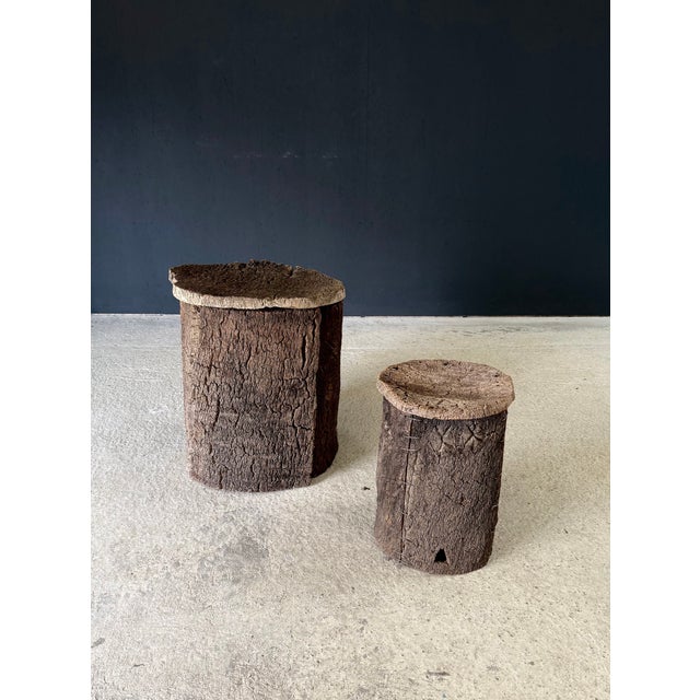 Vintage Artisan Made Handcrafted Cork Side Table set of 2. Made in Portugal, early 20th Century, 1910's / 20's period. All...