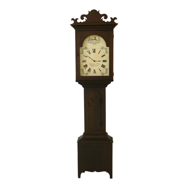 Stephen Von Hohen Crackle Painted Bucks County Grandfather Clock Chairish