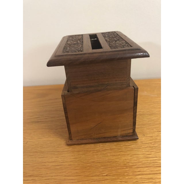 1960s Traditional Carved Wood Tabletop Cigarette Dispenser Chairish