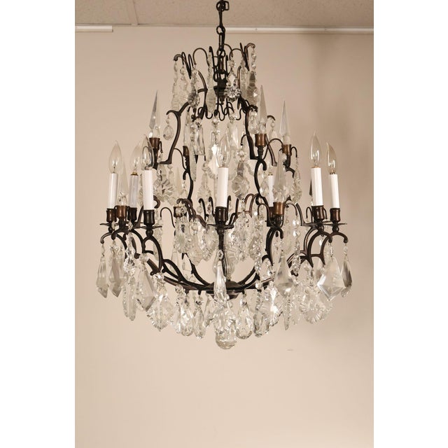 Versailles Style Crystal And Bronze Chandelier For Sale - Image 18 of 18