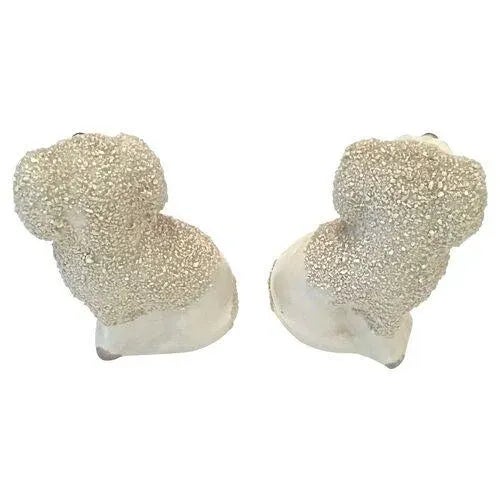 English Pair Antique Staffordshire Poodles For Sale - Image 3 of 4