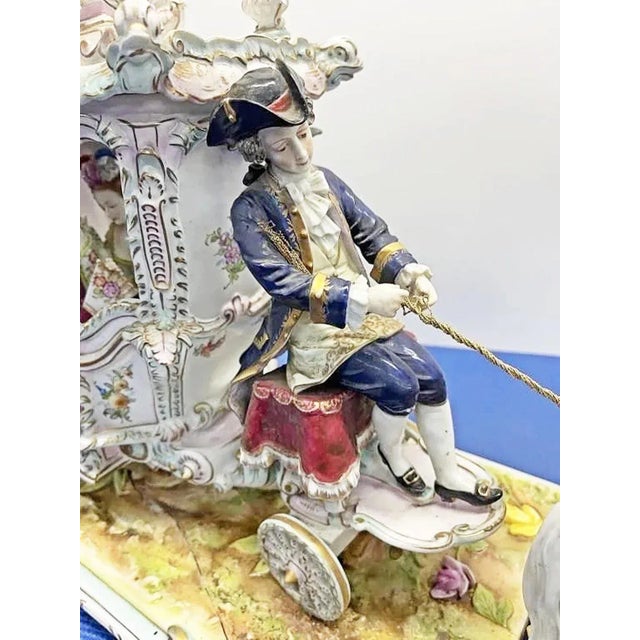 Ceramic Late 19th Century Capodimonte Style Luigi Fabris Monumental Porcelain Coach For Sale - Image 7 of 12