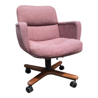 Danish-Modern Hiebert Sculptural Wood Swivel-Tilt Desk Chair For Sale