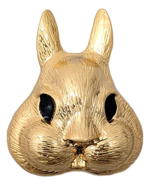 Vintage 1980s Signed Jomaz Goldtone Rabbit Brooch