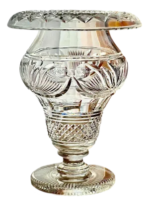 Anglo-Irish Cut Crystal Pedestal Bowl