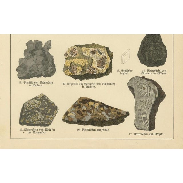 Kenngott, Mineralogy Chromolithographs, Azurite, Malachite, Meteorites, 1888, Paper For Sale - Image 3 of 9