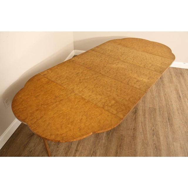 1970s Mastercraft Hollywood Regency Burlwood Pedestal Expandable Dining Table For Sale - Image 5 of 18