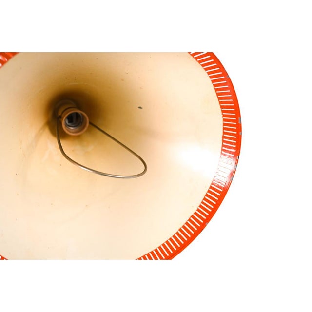 1960s Danish Modern Orange Metal Cone-Shaped Pendant Light by Poul Henningsen For Sale In Miami - Image 6 of 10
